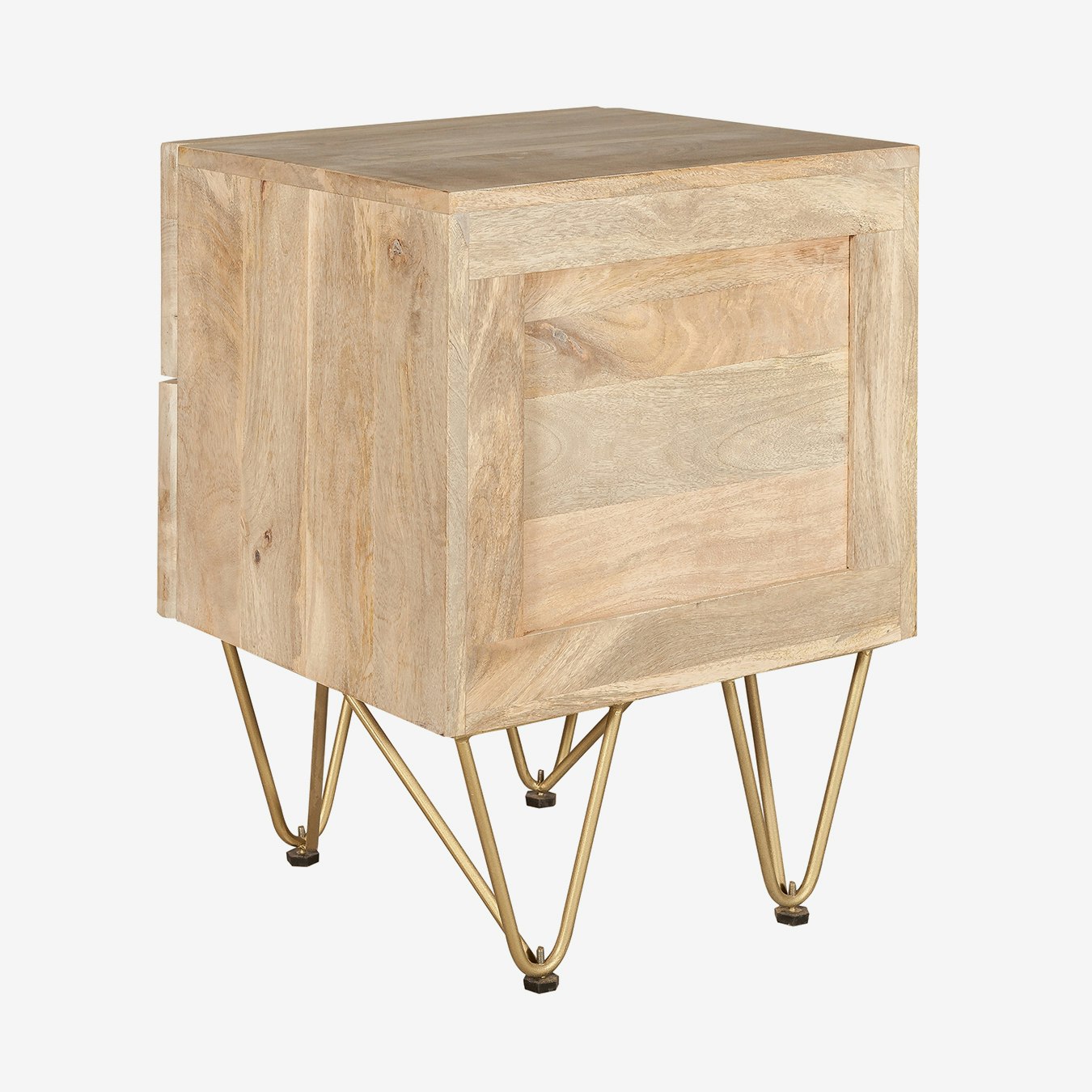 Light Gold 2 Drawer Side Table by Indian Hub Fy